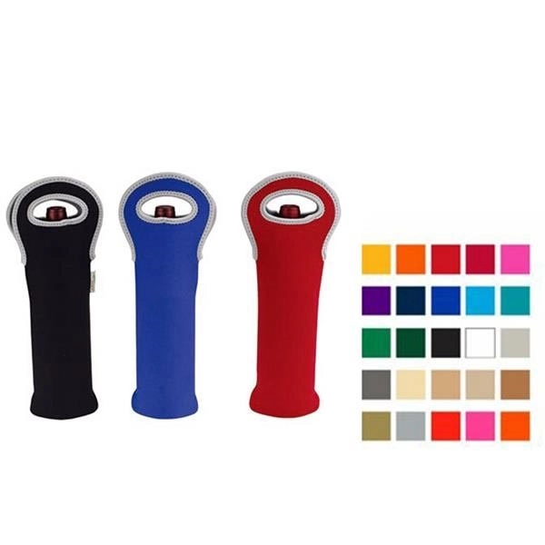 Insulated Single Neoprene Wine Bag, custom tote bag with logo imprint 5