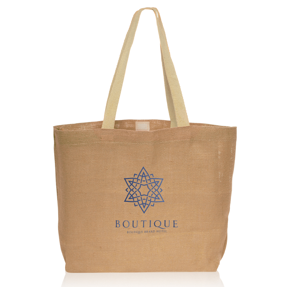 Jute Tote Bag - 17" W x 13" H, custom tote bag with logo imprint 2