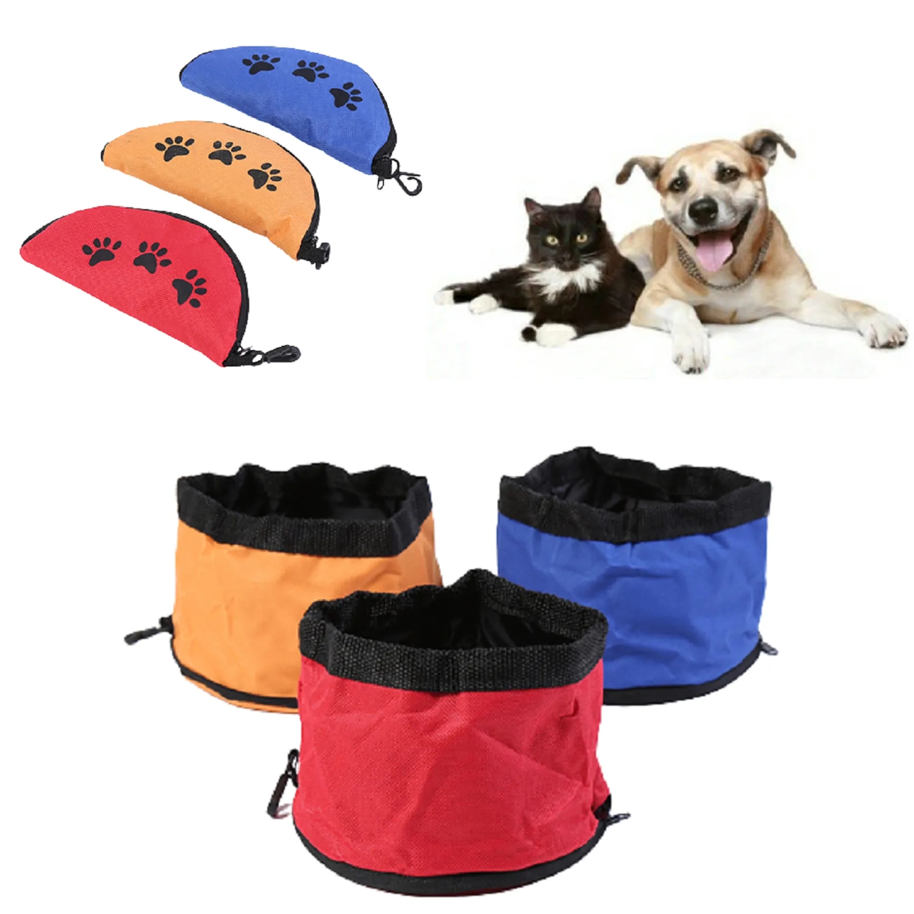 Portable Oxford Cloth Folding Pet Bowl 2