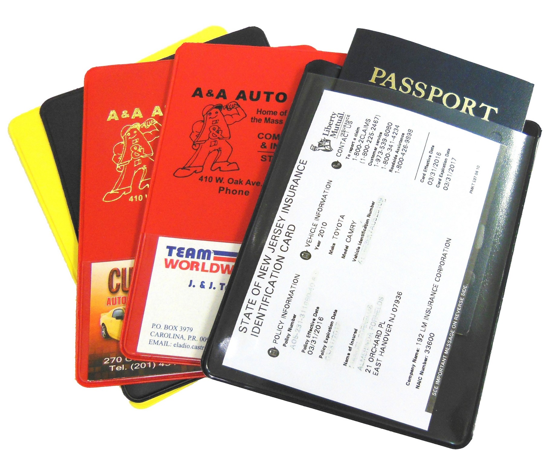 Passport/Insurance Card Case/Passbook Sleeve 4 1/2" x 6" 2