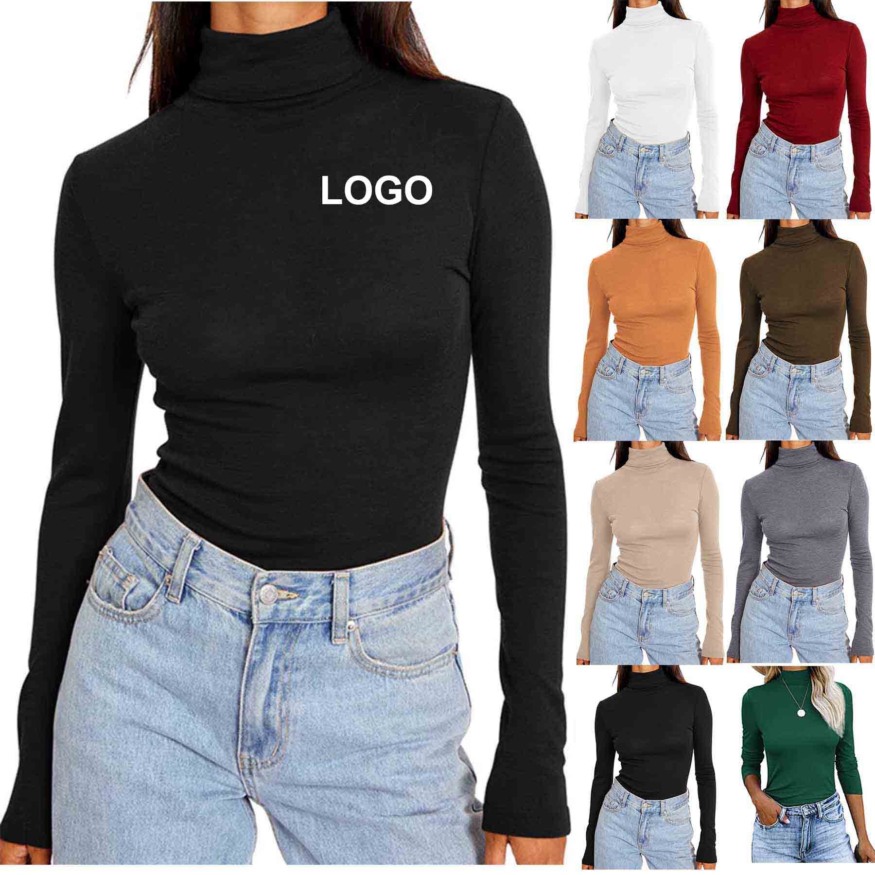 Womens Turtleneck Long Sleeve Shirt