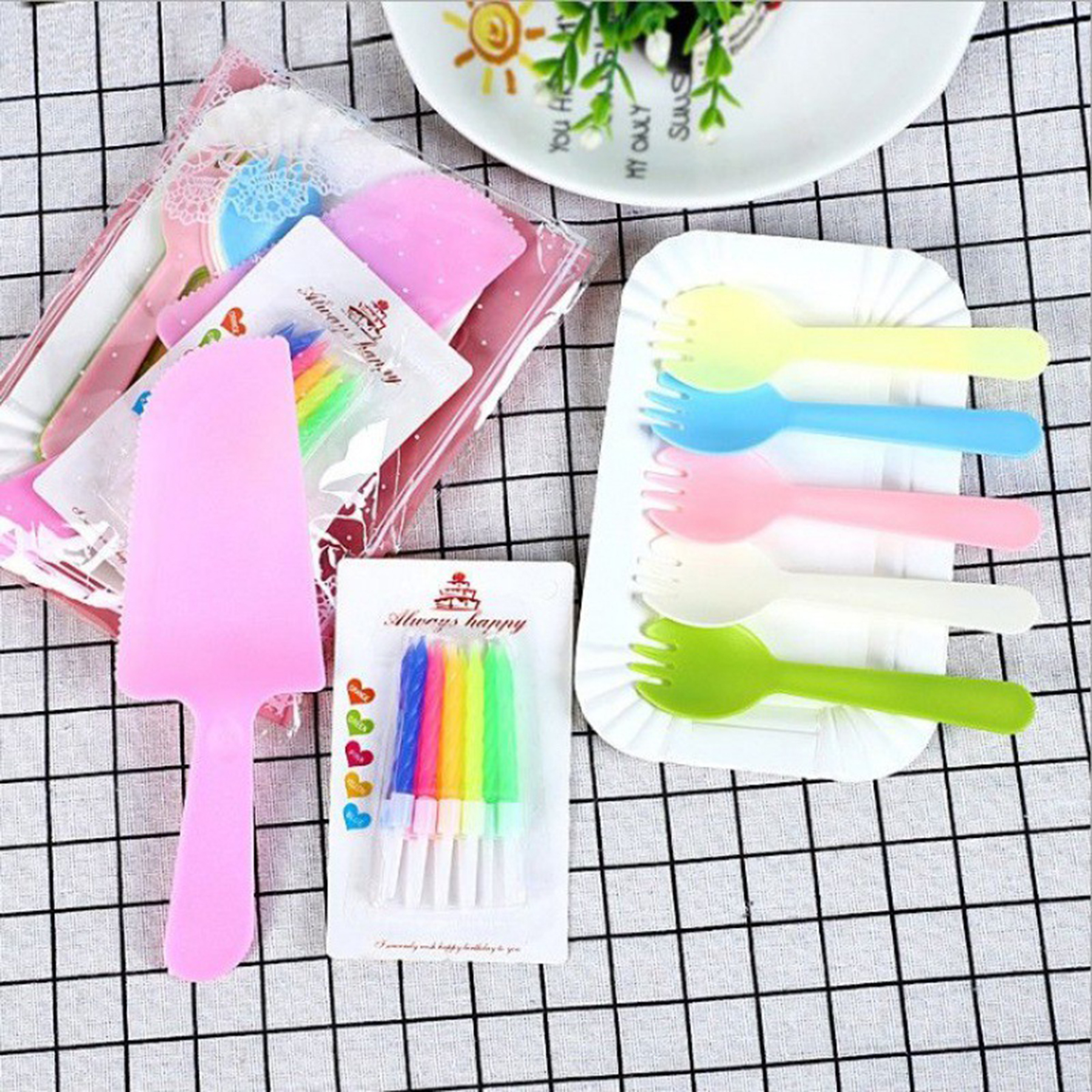 Disposable Birthday Cake Cutlery Set 11 Pcs 3