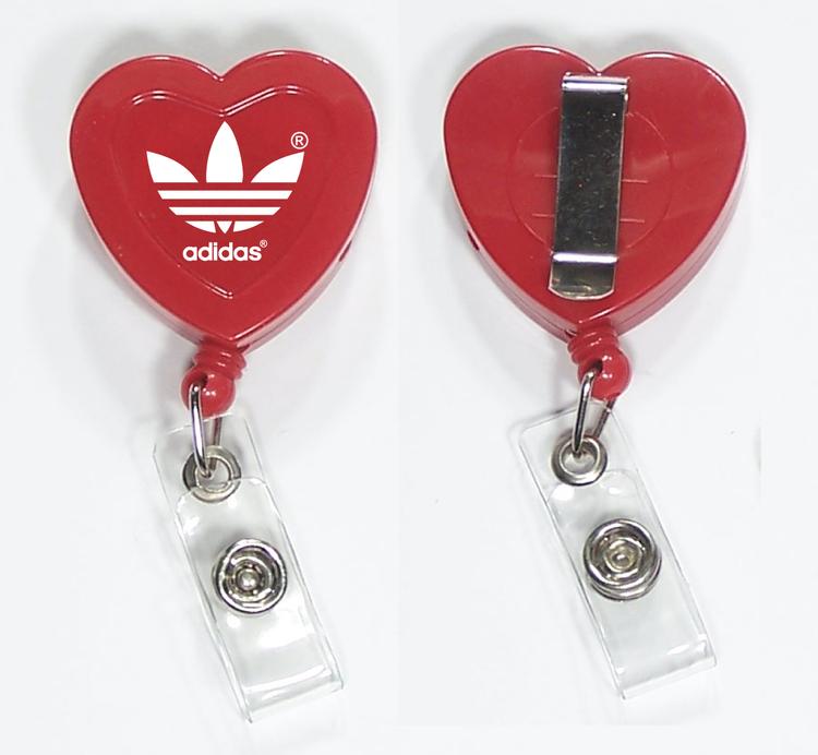 Heart shape 29" retractable badge holder