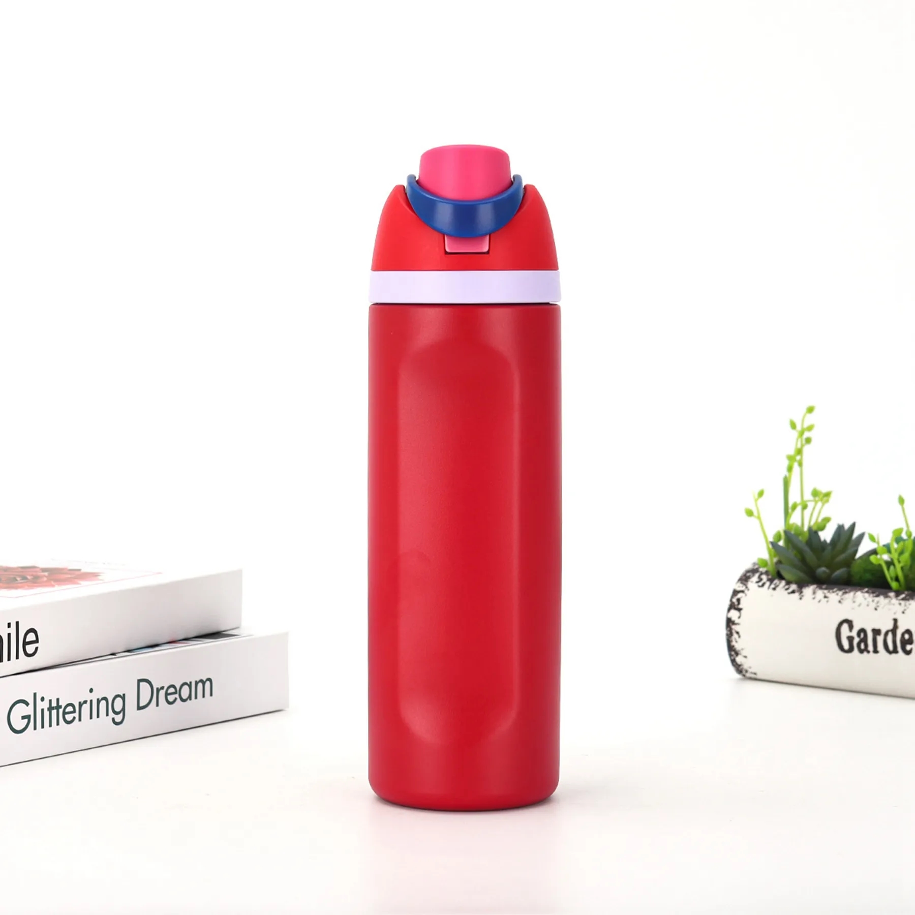 24 Oz. Leak Proof Spout Lid Water Bottle with Straw, custom water bottle with logo imprint 13