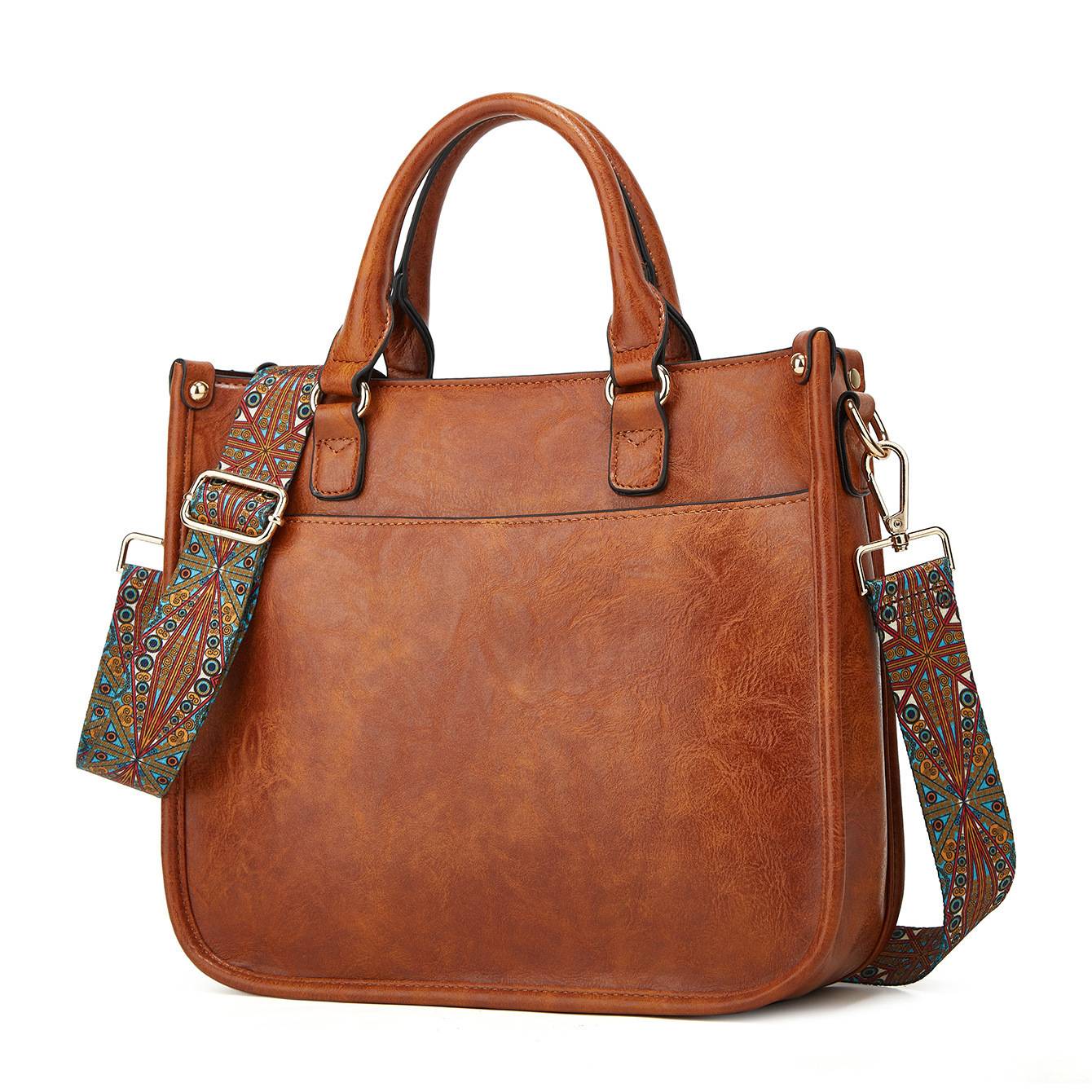 Vintage Large Capacity Pu Leather Handbag 4