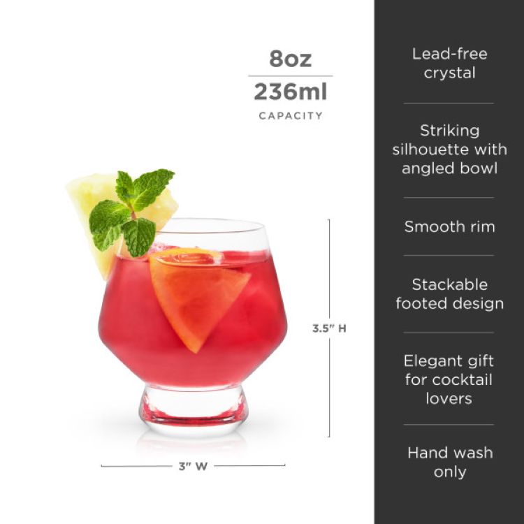 Viski® Footed Crystal Punch Cup, set of 2 4