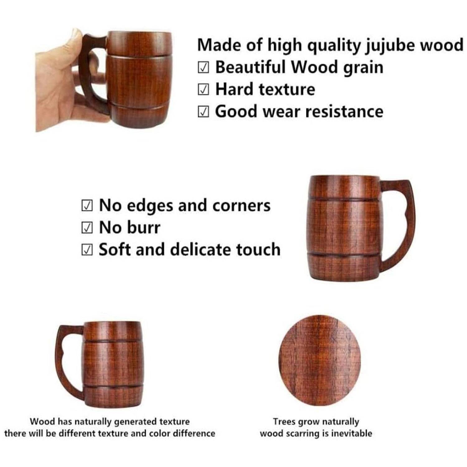 12 Oz Wooden Cup Beer Mug 2