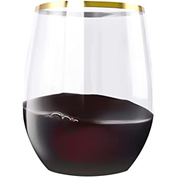 12OZ PET Trian Wine Class Drink Cup/ Gold Edge 7
