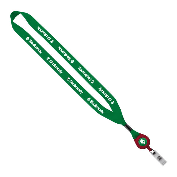 3/4" Polyester Lanyard with Metal Crimp & Retractable Badge Reel 279