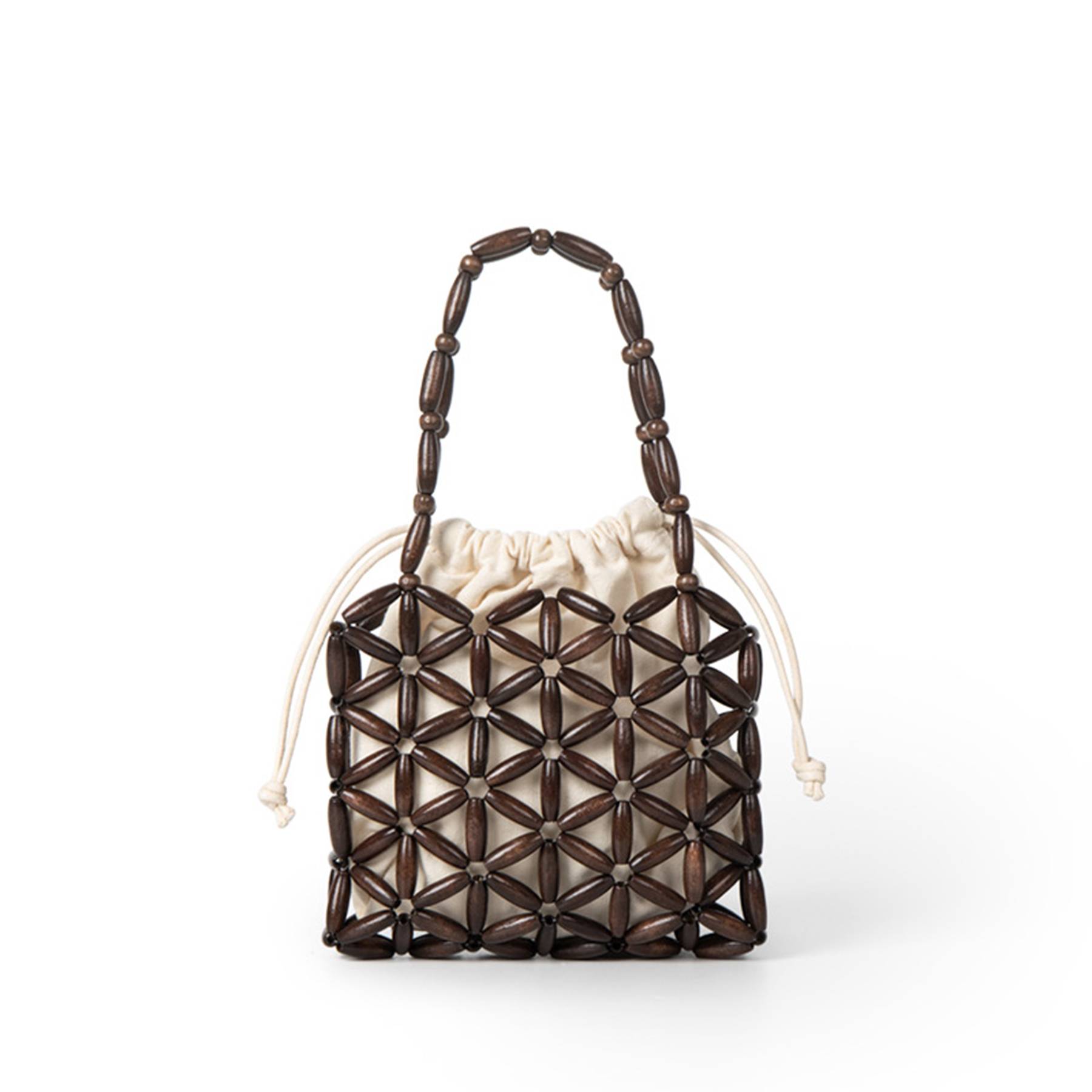 Wooden Tote Bag with a canvas drawstring pocket inside 7