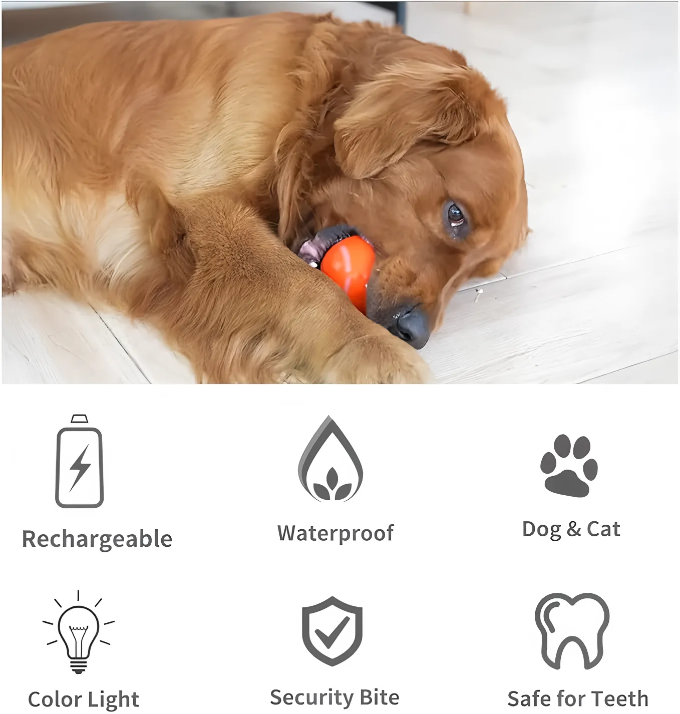 OEM Durable ABS Silicone Dog Ball with Flashing Lights Pet Store Bestseller 2