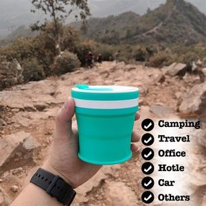 100ml Silicone Collapsible Cup With Clear Lid And Handle 12