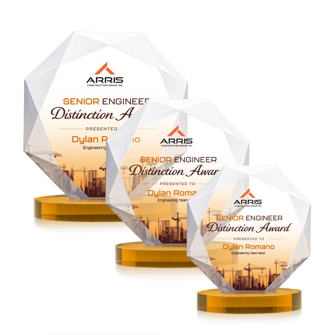 Kitchener VividPrint™ Award on Alberton Base - Amber 5