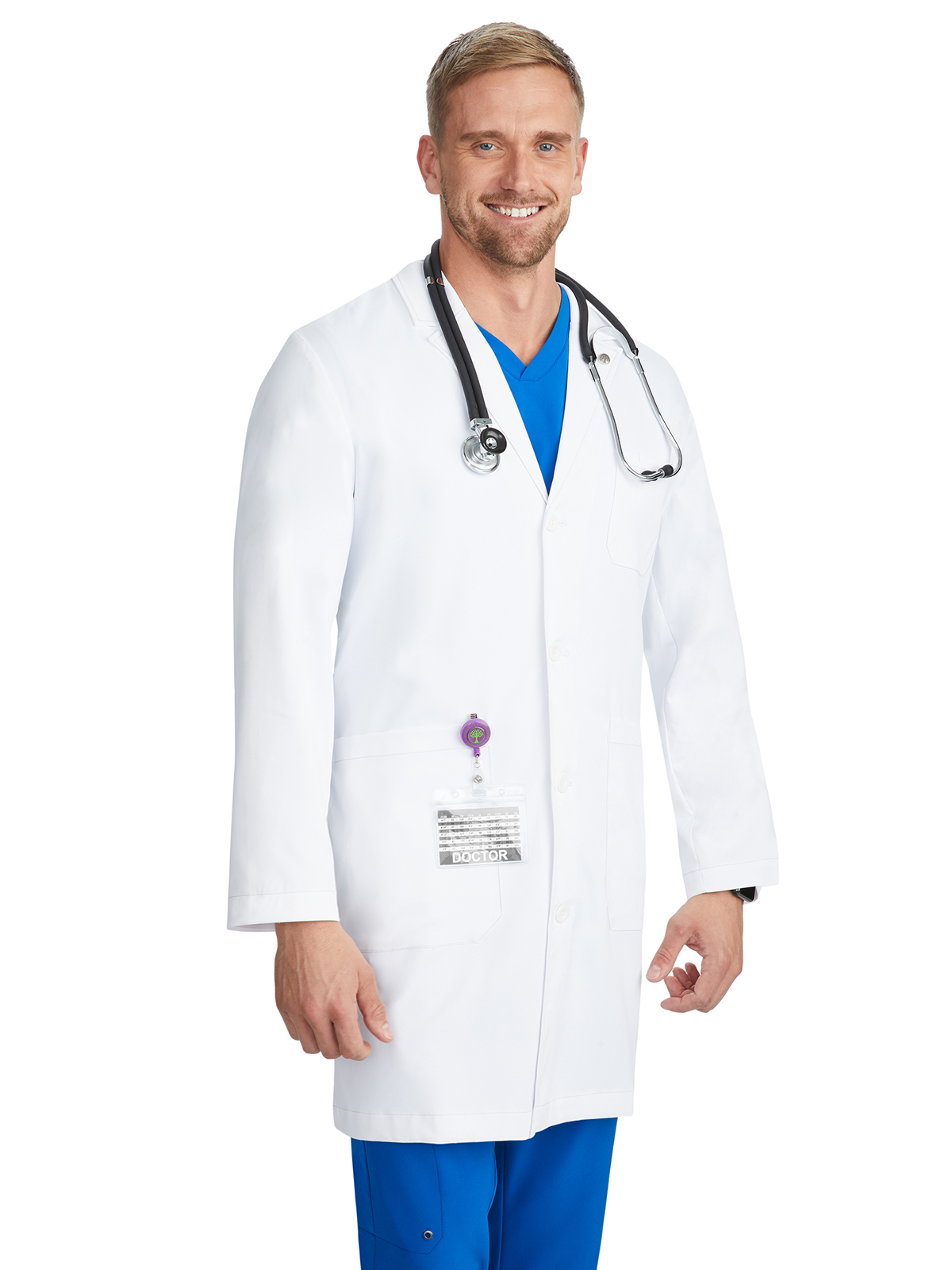 Healing Hands - The White Coat - Men's Six-Pocket 38.5" Luke Lab Coat