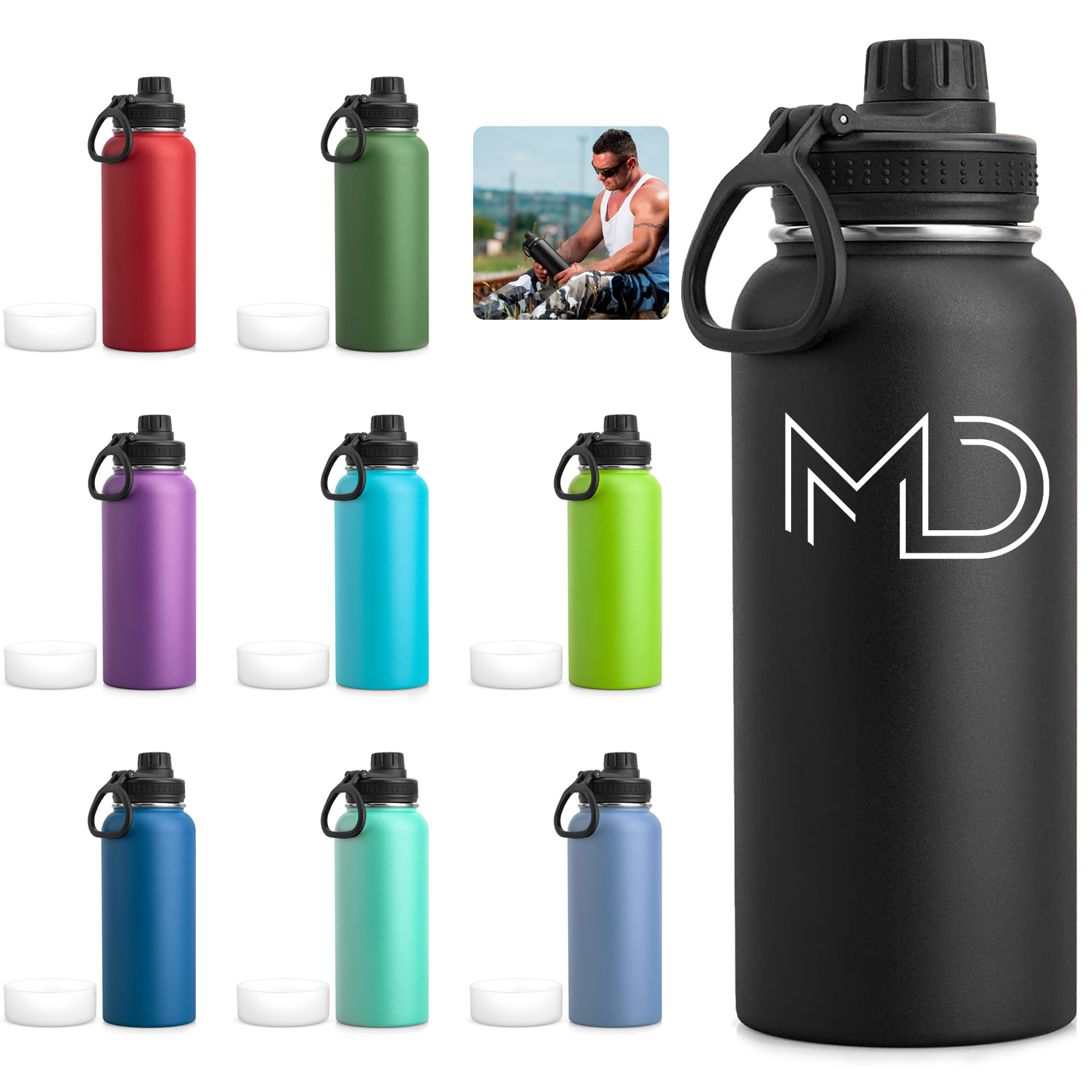 Water Bottle -32oz Stainless Steel Double Wall Vacuum 3