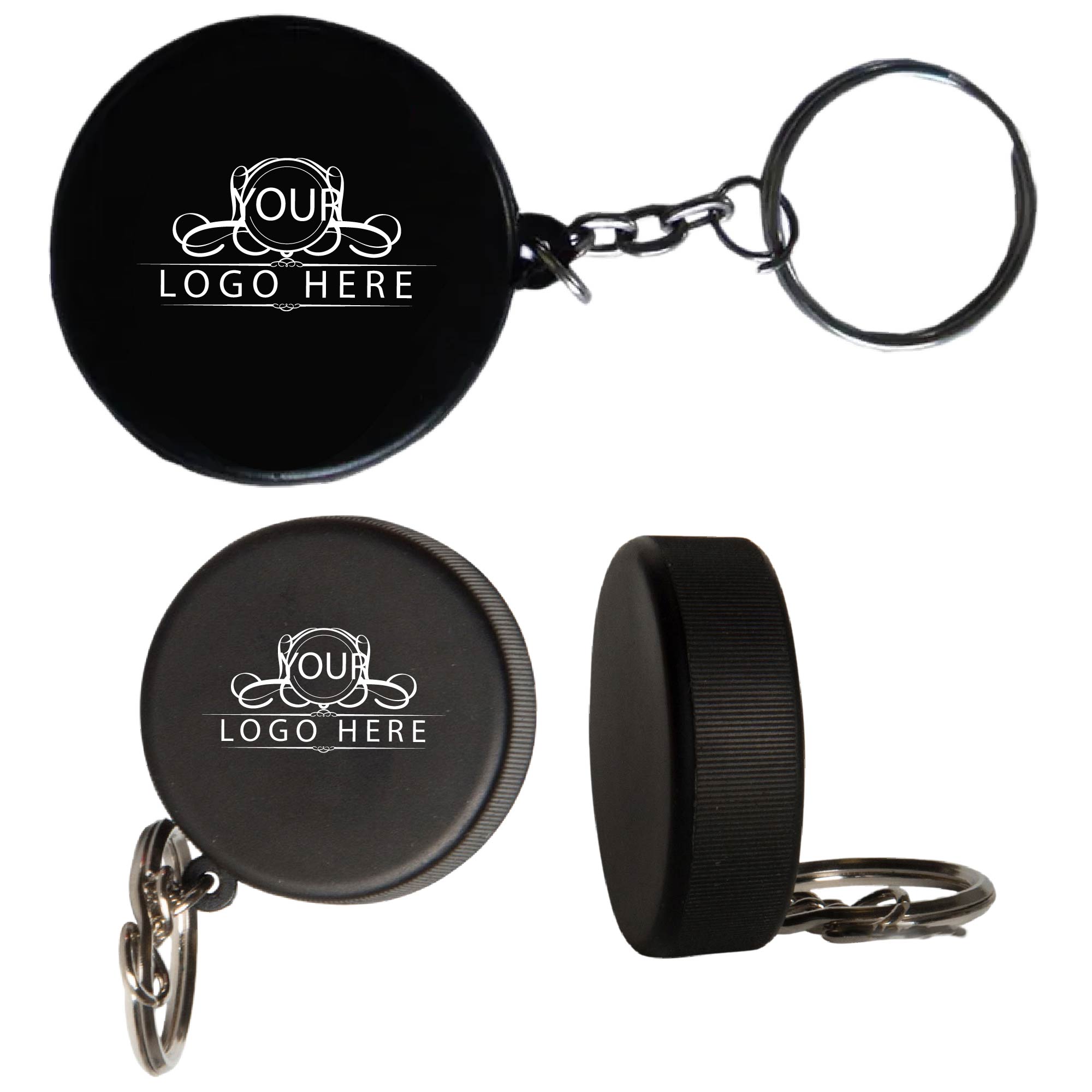 Hockey Puck Stress Reliever Key Chain 2