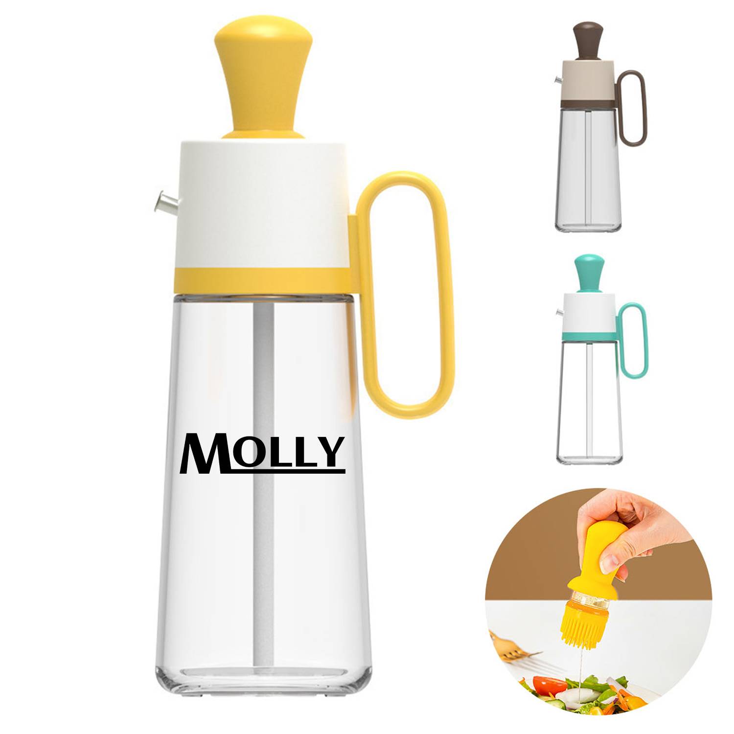 2 In 1 Glass Oil Bottle w/ Silicone Brush 11