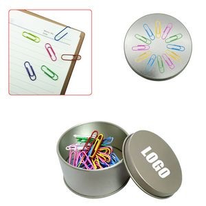 Assorted Color Regular Paper Clips With Tin Box 9