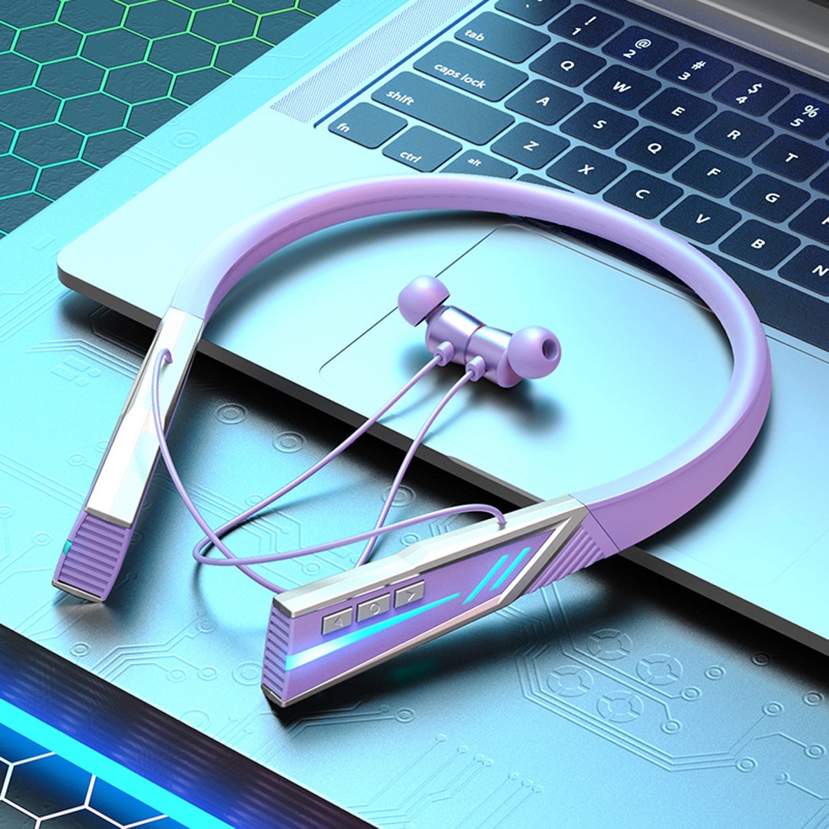 Wireless Neckband Headphones Foldable Lightweight Build 1