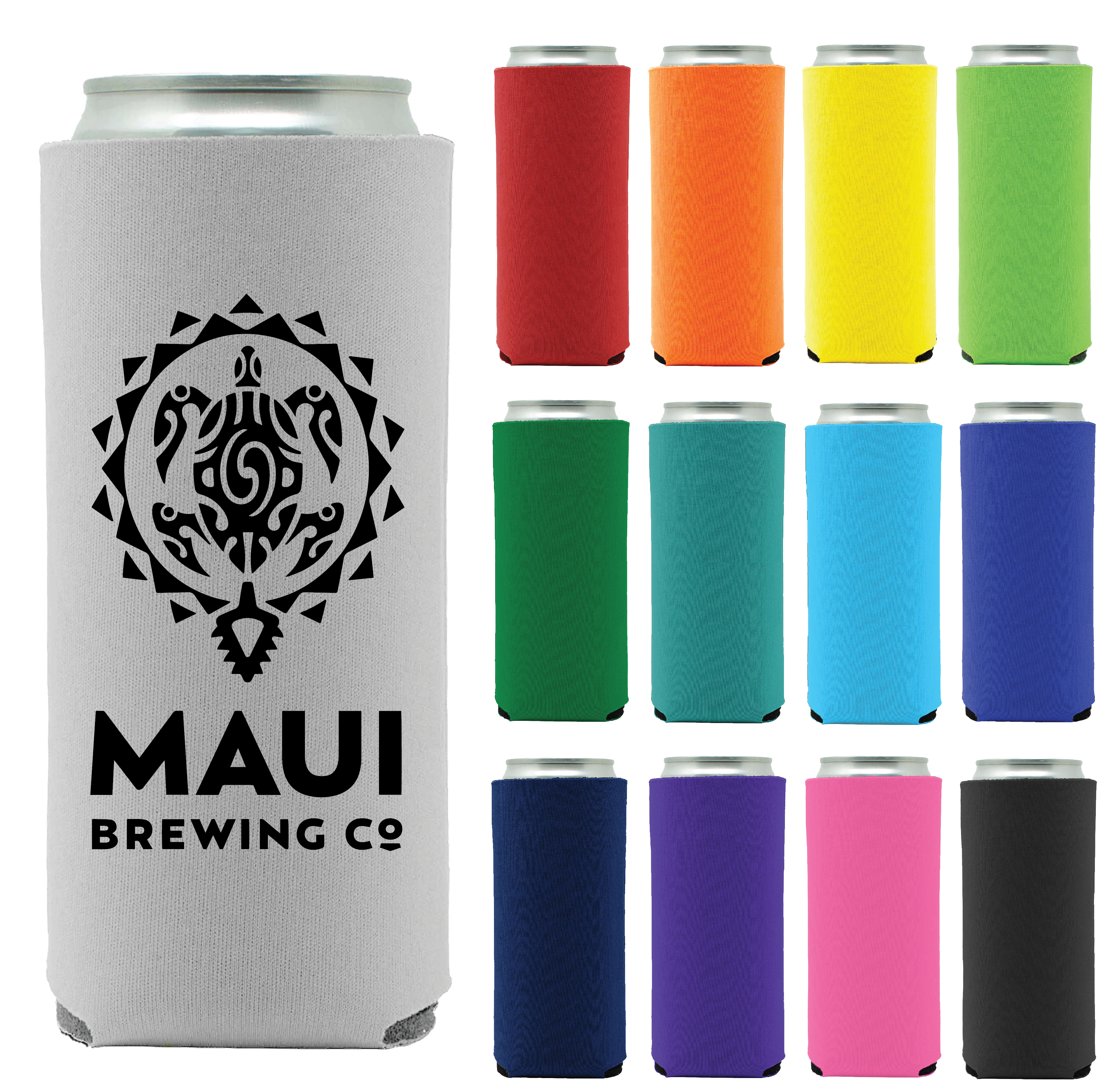 Collapsible Econo 12 oz. Slim Foam Can Cooler - Screen Printed, custom koozie with logo imprint 2