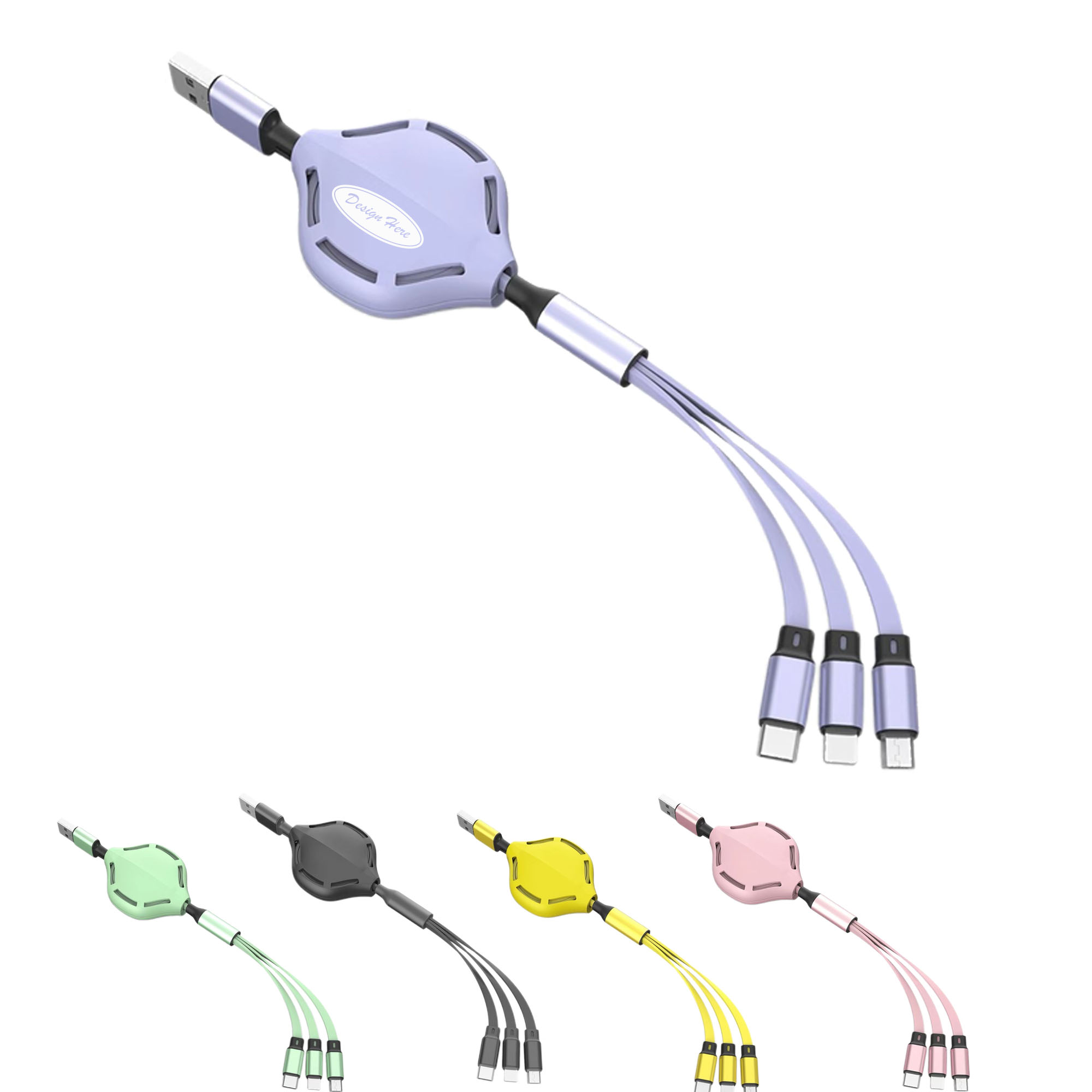 Compact 3-in-1 Retractable Charging Cable with Multi USB Options 4