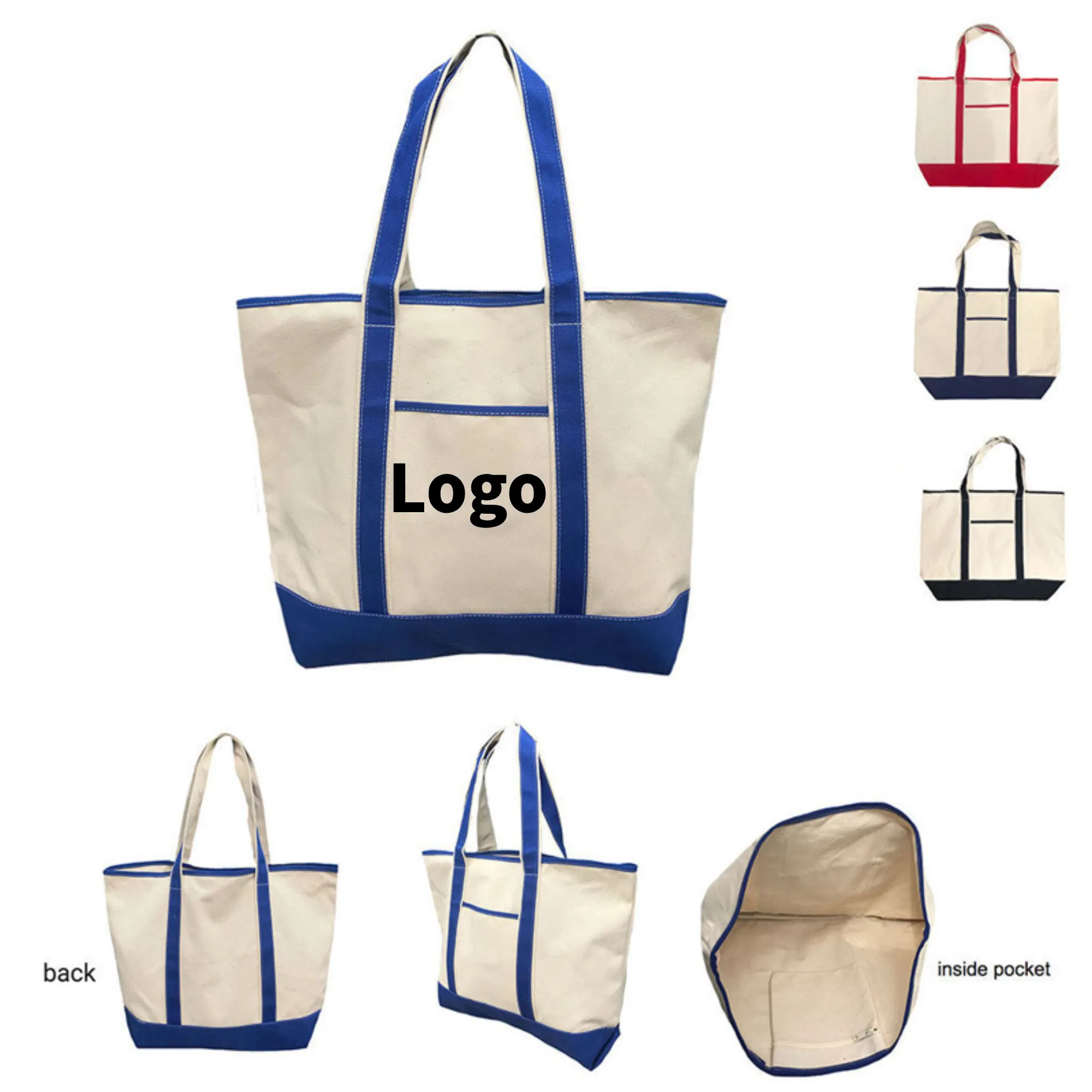 Canvas 10oz Tote Bag Spacious with Pocket for Grocery