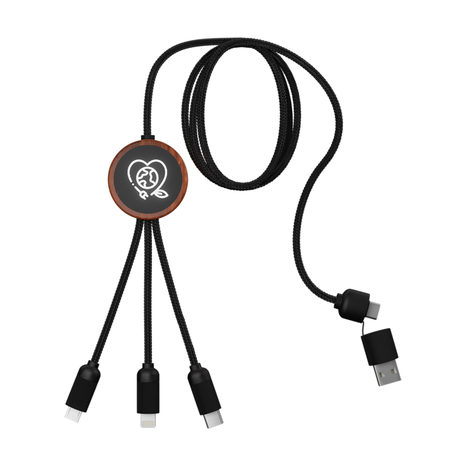 Bamboo 5-in-1 Charging Cable with Light-Up Logo 5