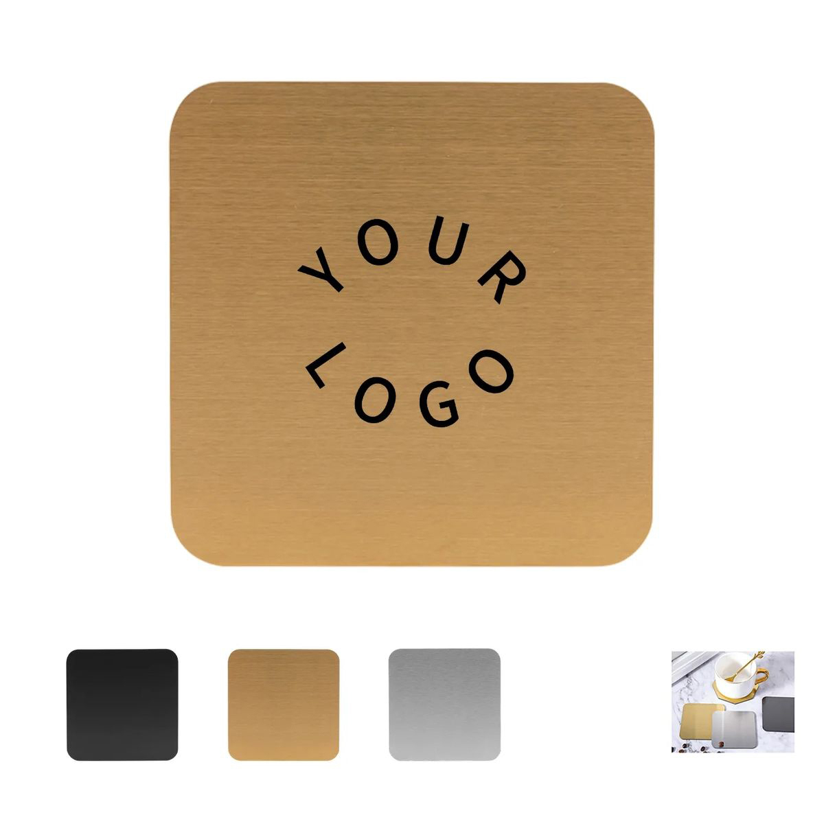 Custom Printed Square Stainless Steel Coaster 4