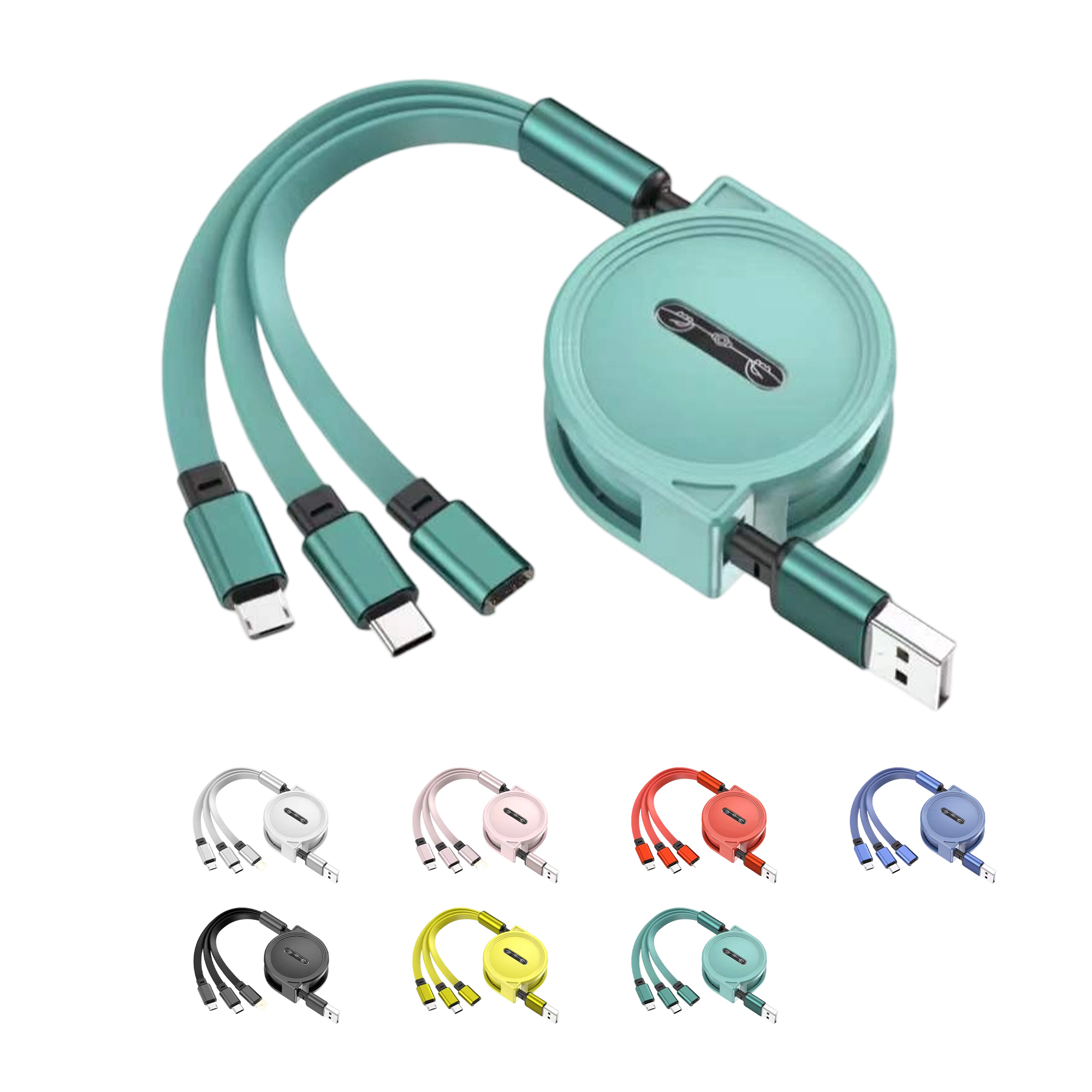 Retractable Multi Connector Charging Cable 3 in1 Design 6