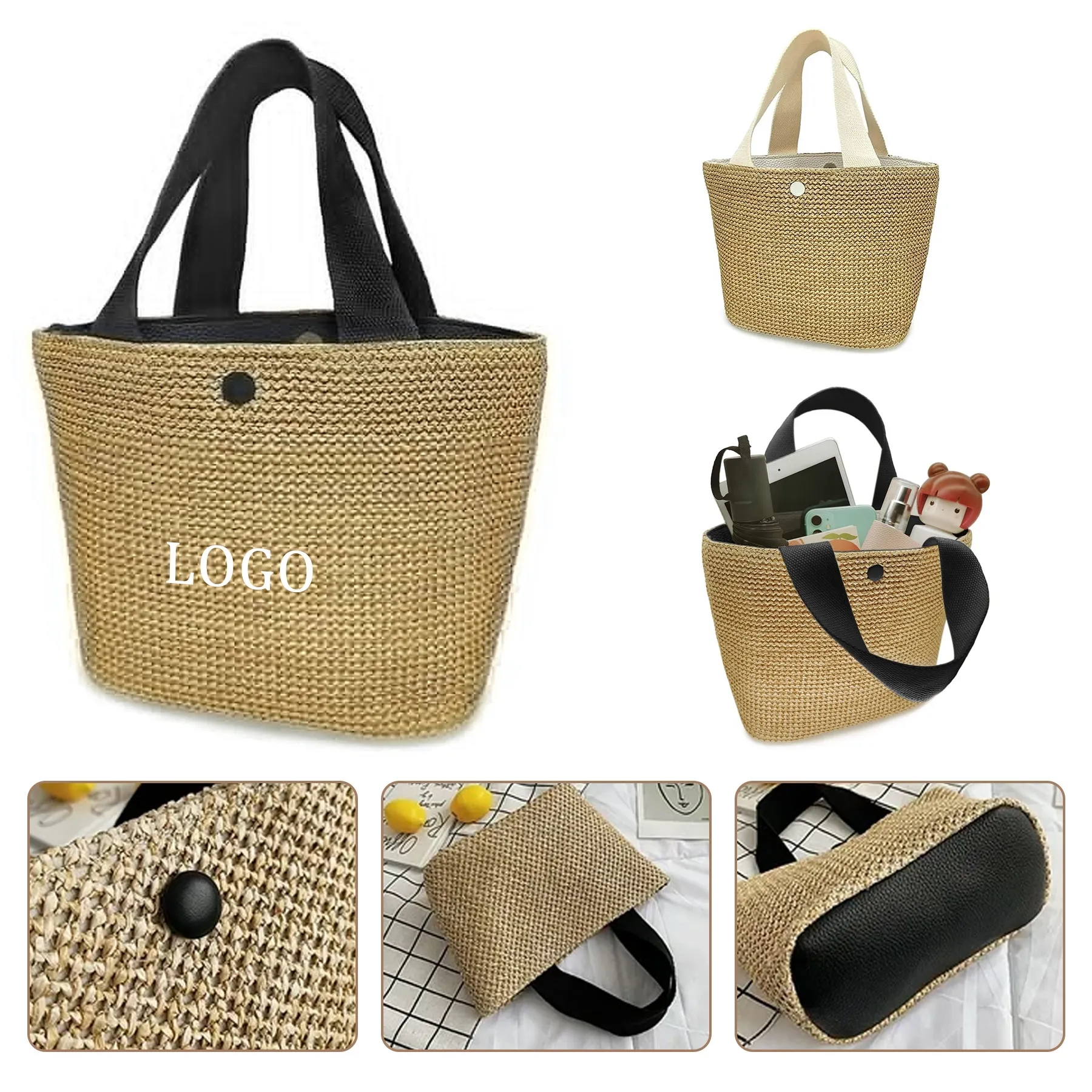 Summer Straw Woven Tote Bag 3