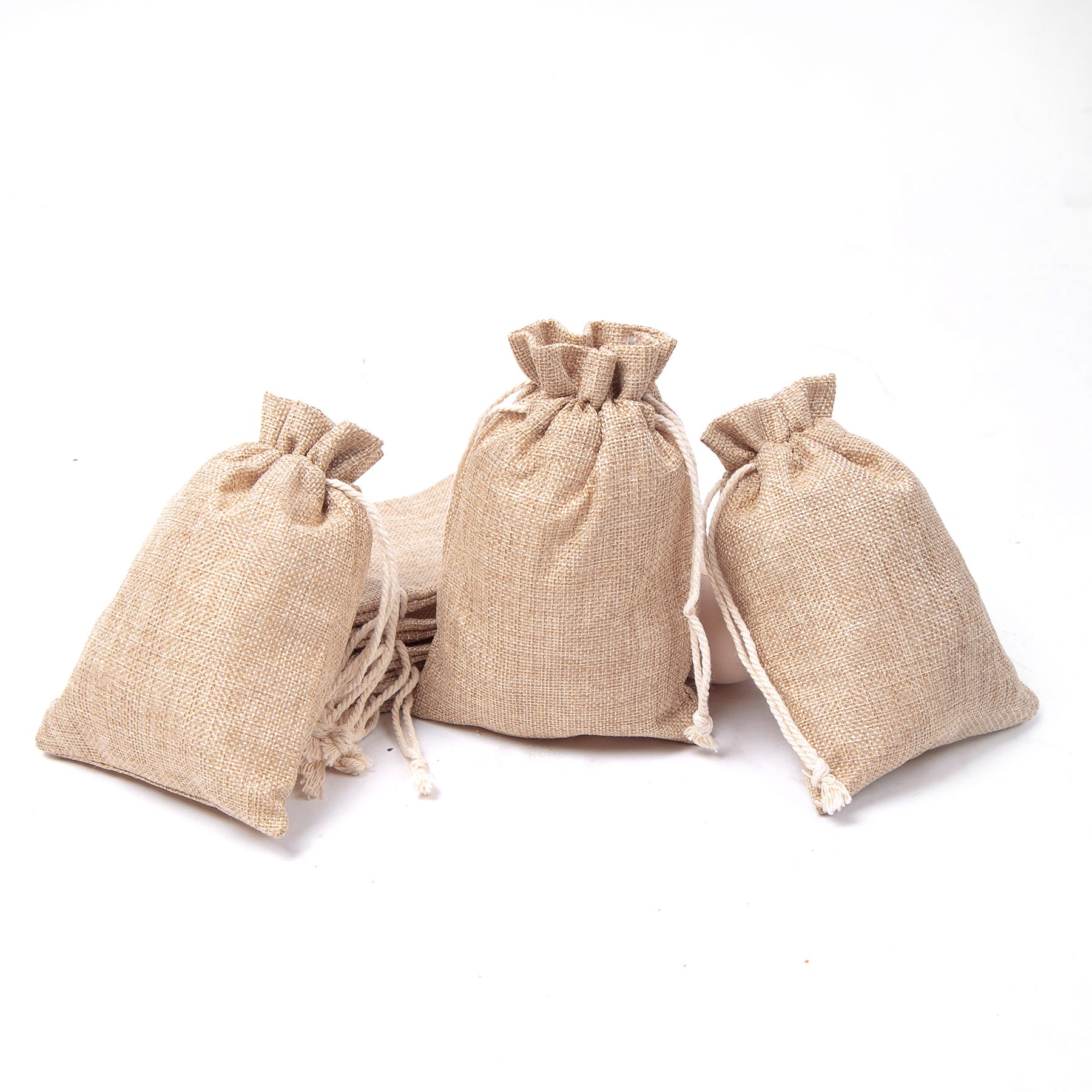 6 5/8" X 4 3/4" Burlap Drawstring Bag 2