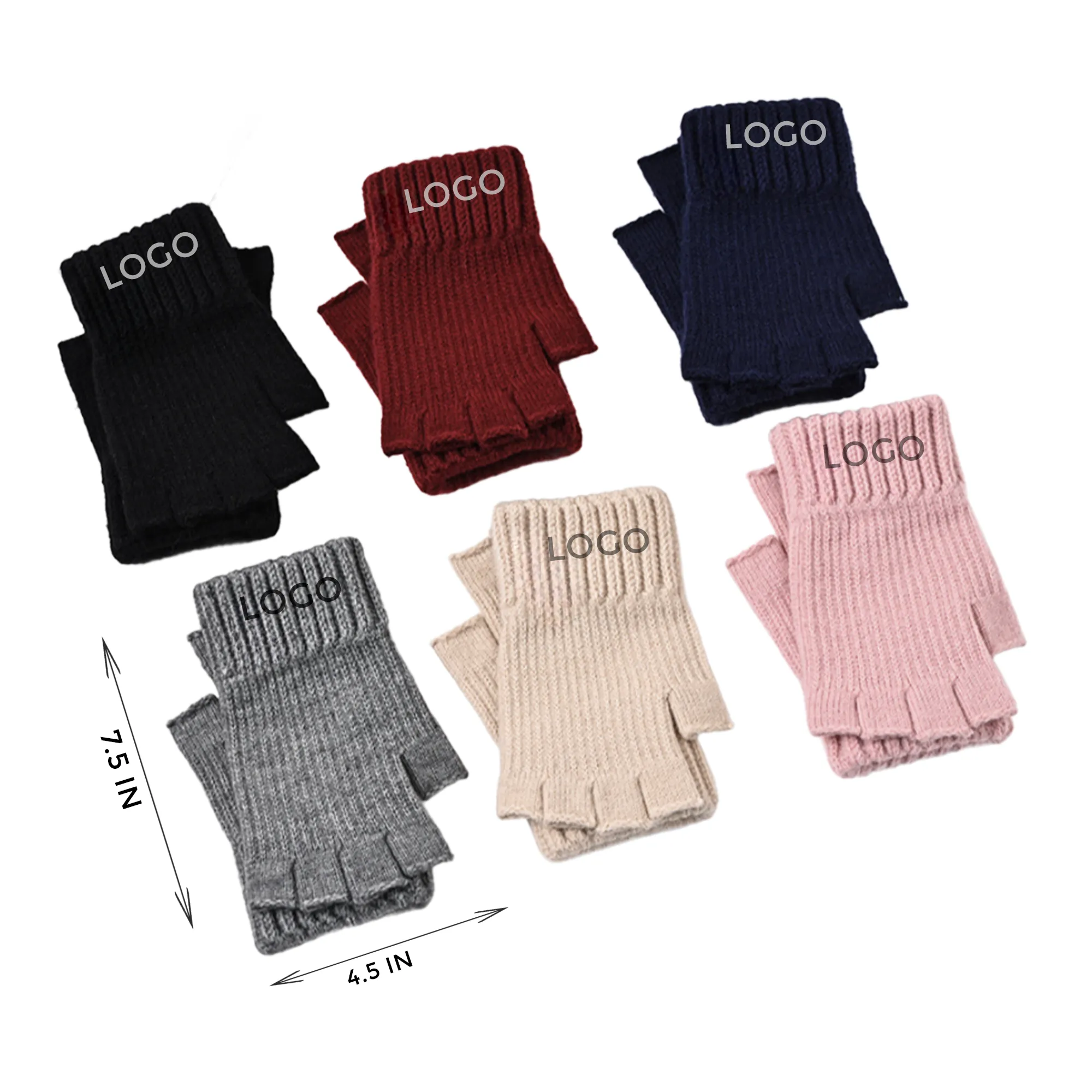 MOQ 10 PCS Knitted Fingerless Gloves 3