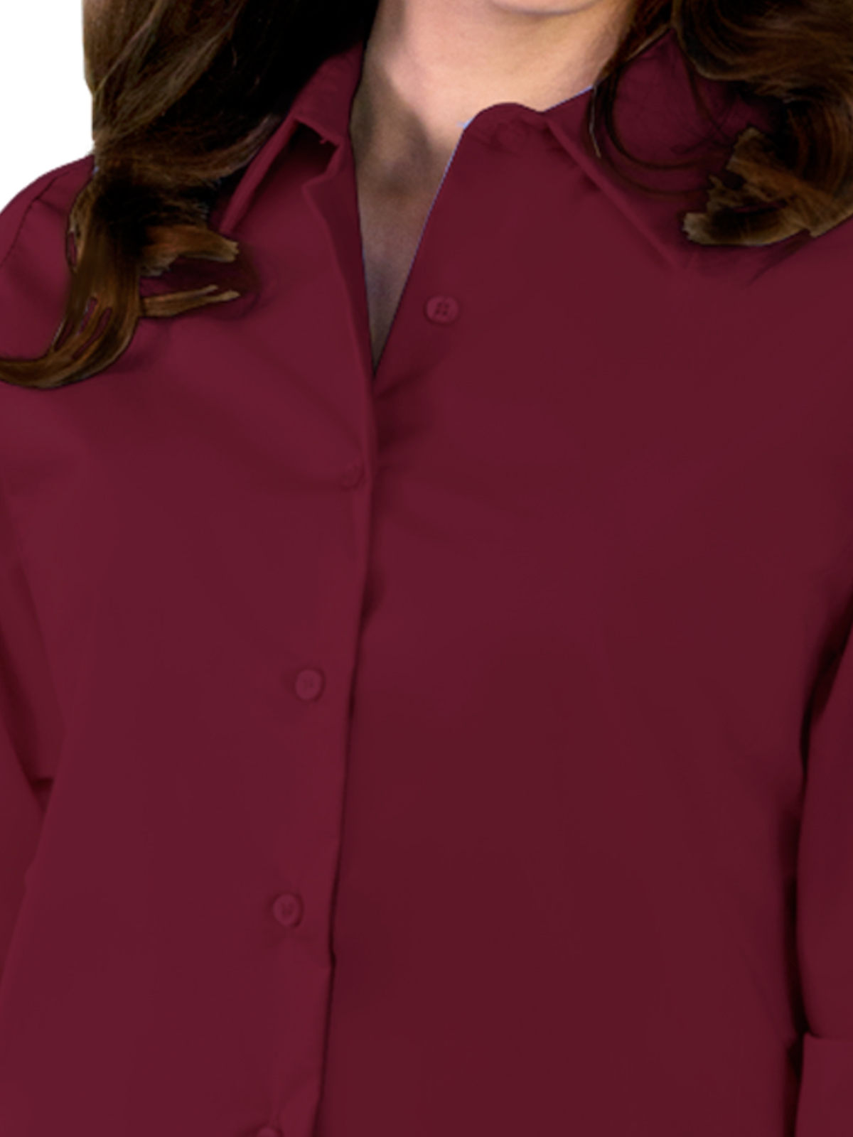 Blue Generation - Women's Pocketless 3/4-Sleeve Stretch Poplin Shirt 16