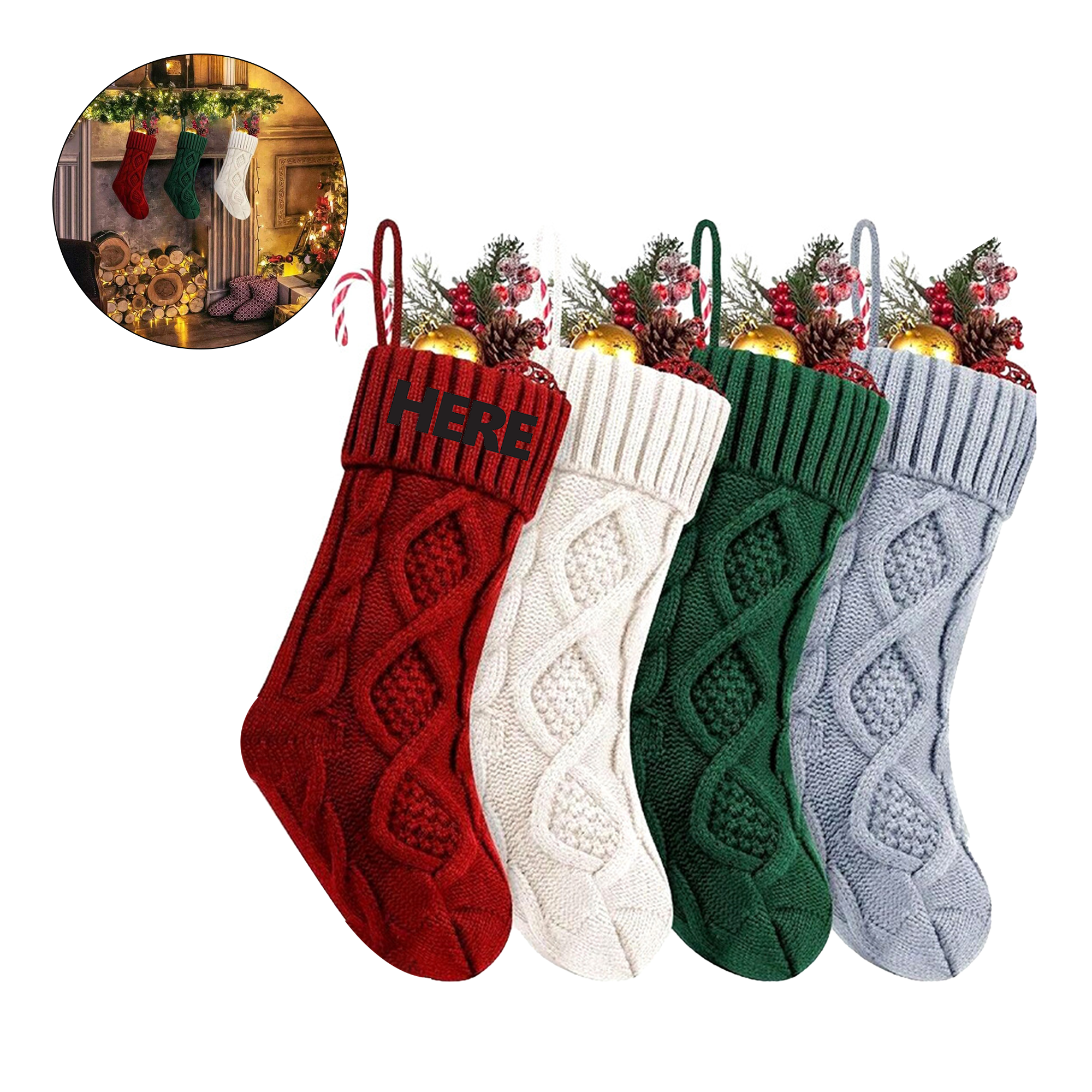 Christmas Knitted Decorative Socks 2