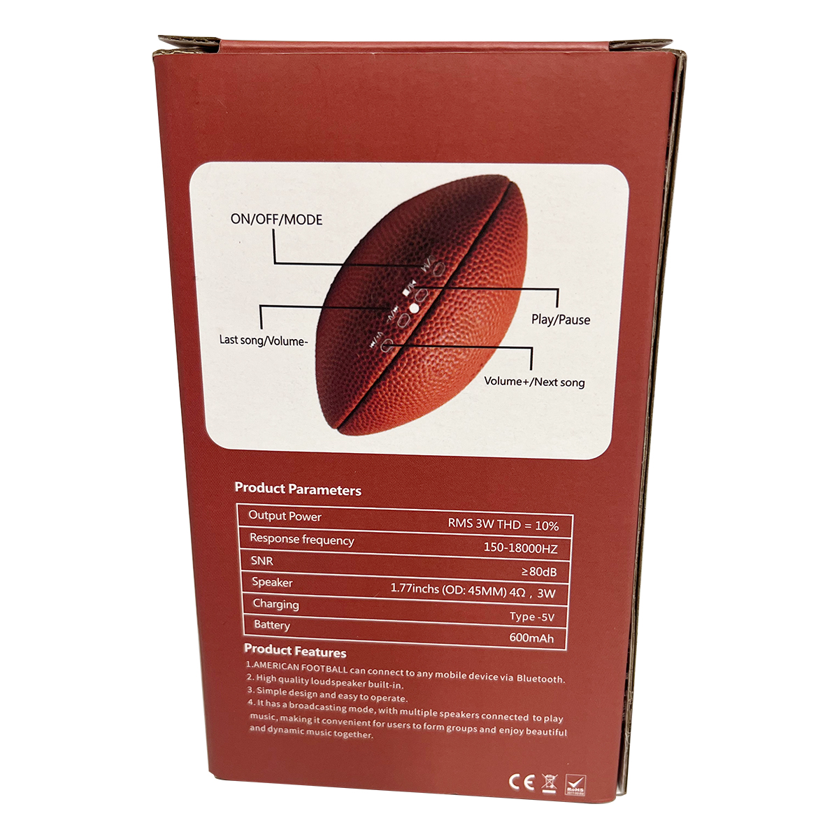 SonicWave Sports Football Bluetooth Speaker 8