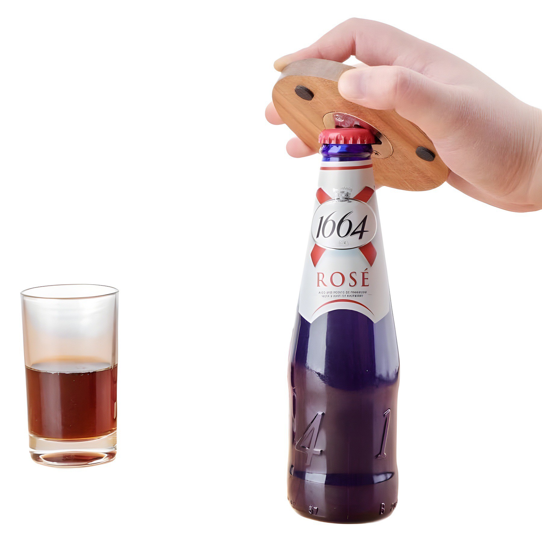 Wood Coaster Set With Built-In Bottle Opener 2