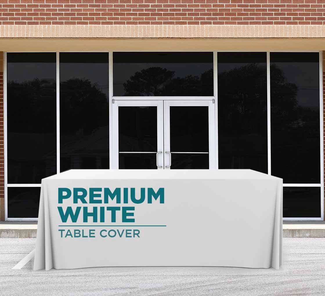 Premium White Table Covers & Throws - 4 Sided (6ft x 2.5ft) 1