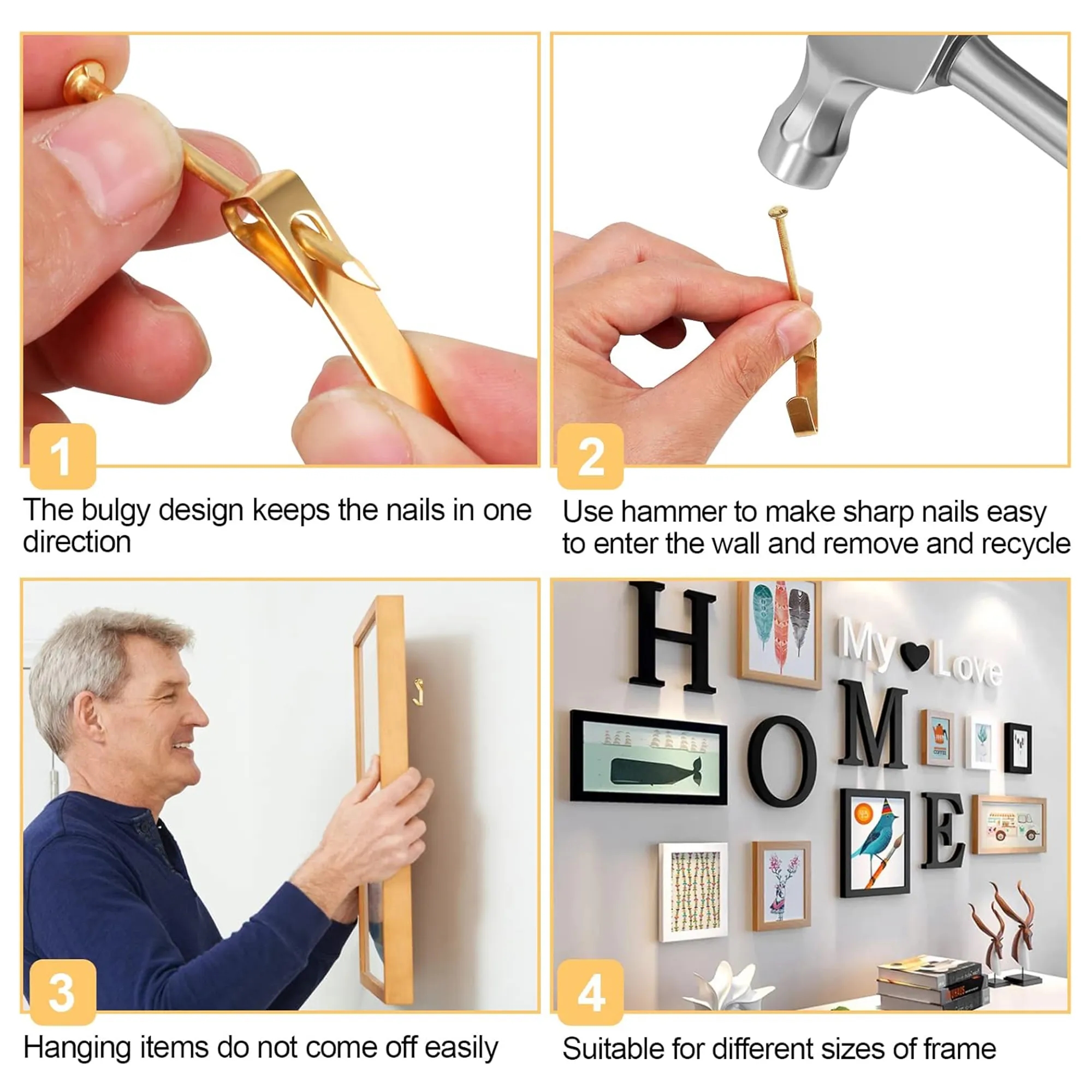100-Pack Adhesive Wall Hooks 2