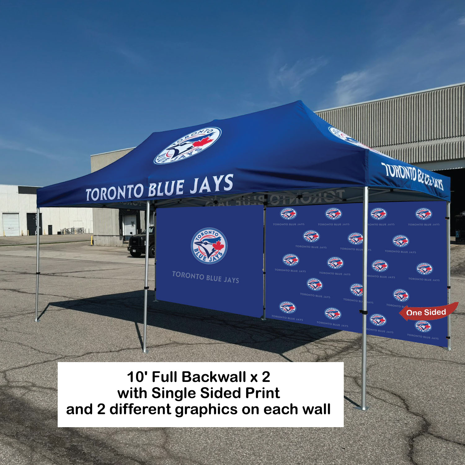 10' Back Wall for 10x20 Tent Kit, Sublimated, Single Sided Print 2