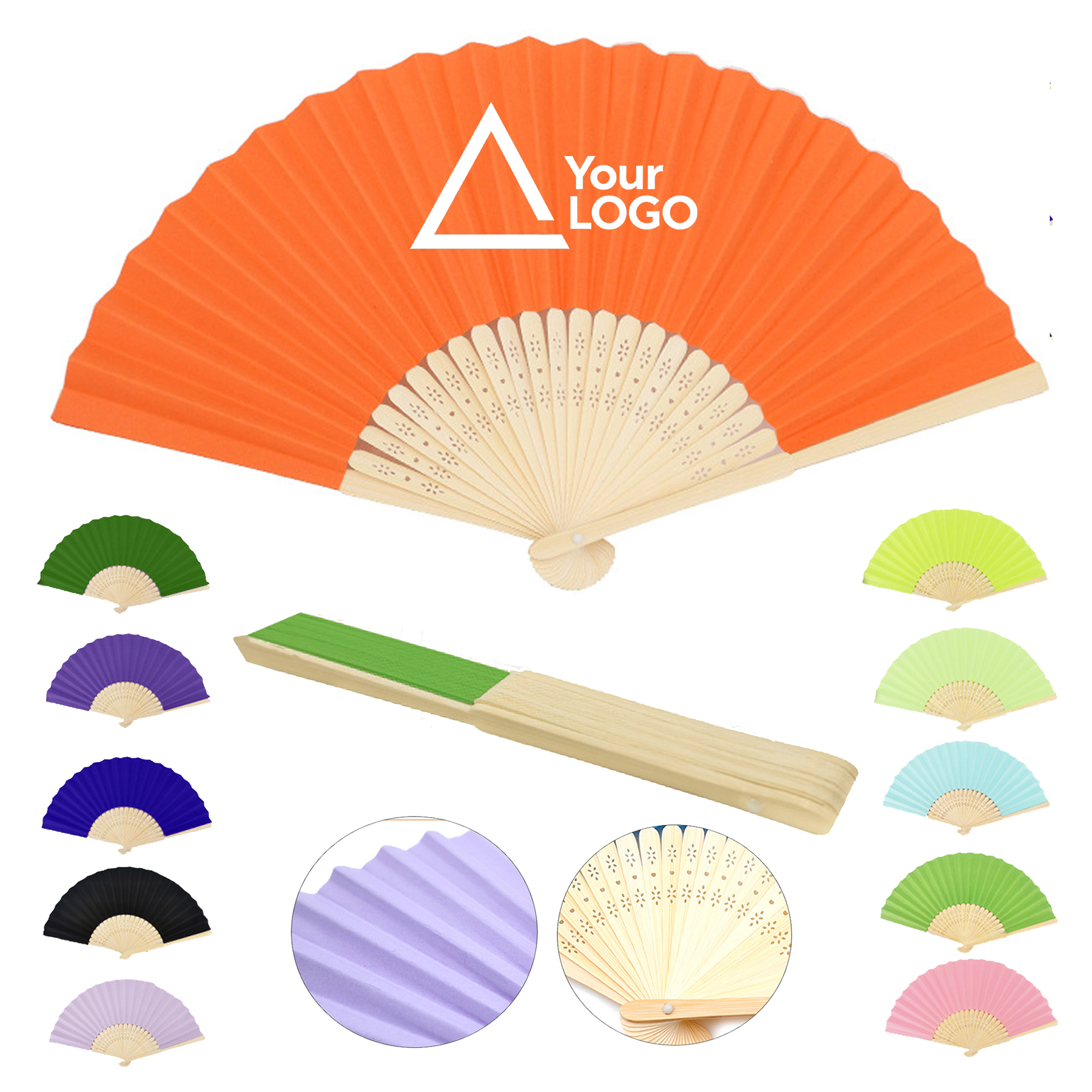 Fancy Bamboo Hand Fan - Custom 2