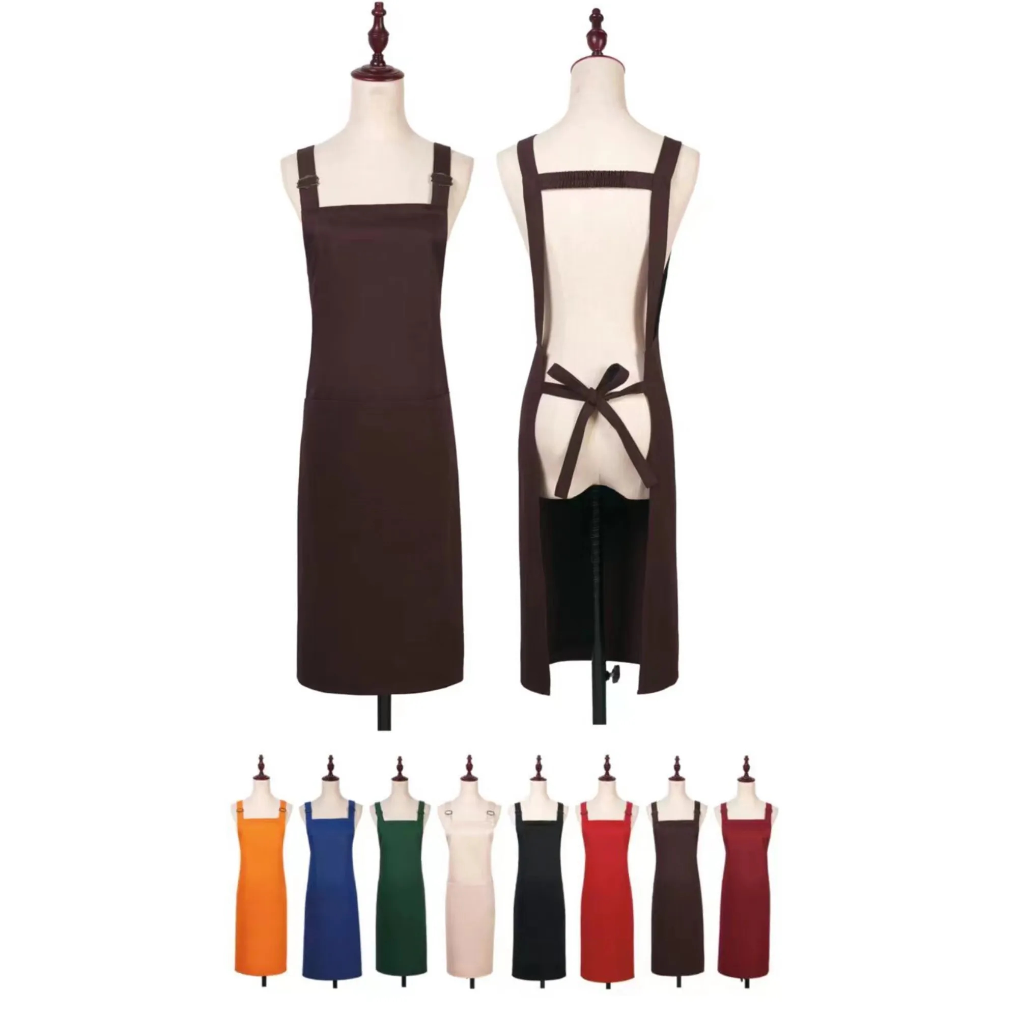 Custom Cotton Kitchen Apron With Two Pockets 2