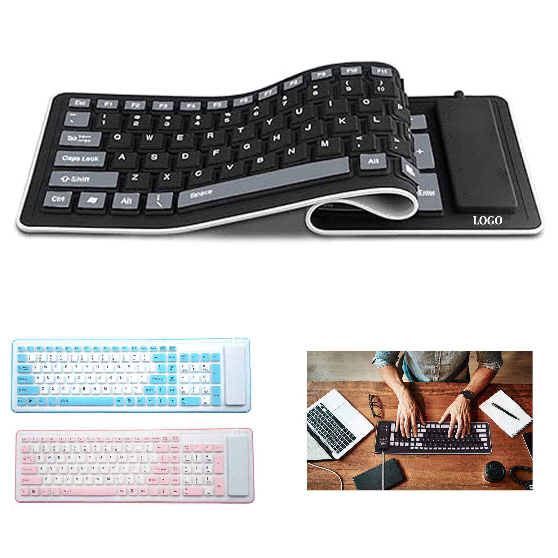 Foldable Waterproof And Dustproof Silicone Keyboard 4