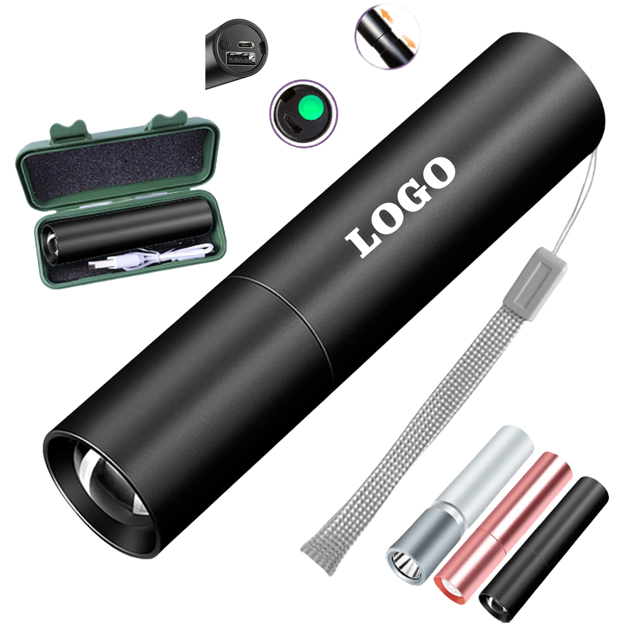 Aluminum Alloy Zoom Mini Flashlight 1