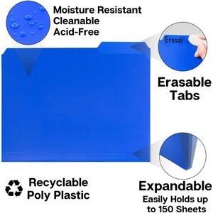 Plastic Colored File Folders - (6 Pack) 4