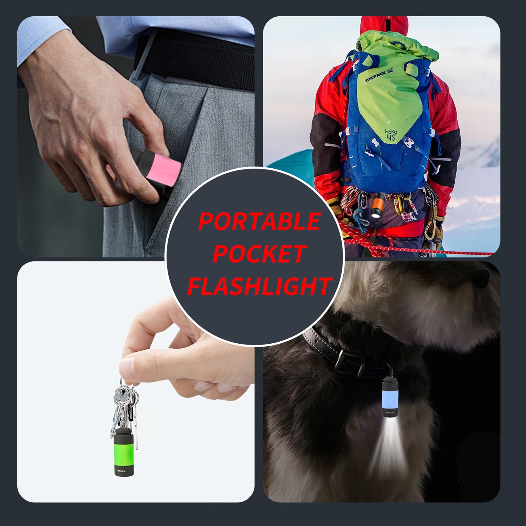 2-in-1 Mini USB Rechargeable Flashlight Keychain 3