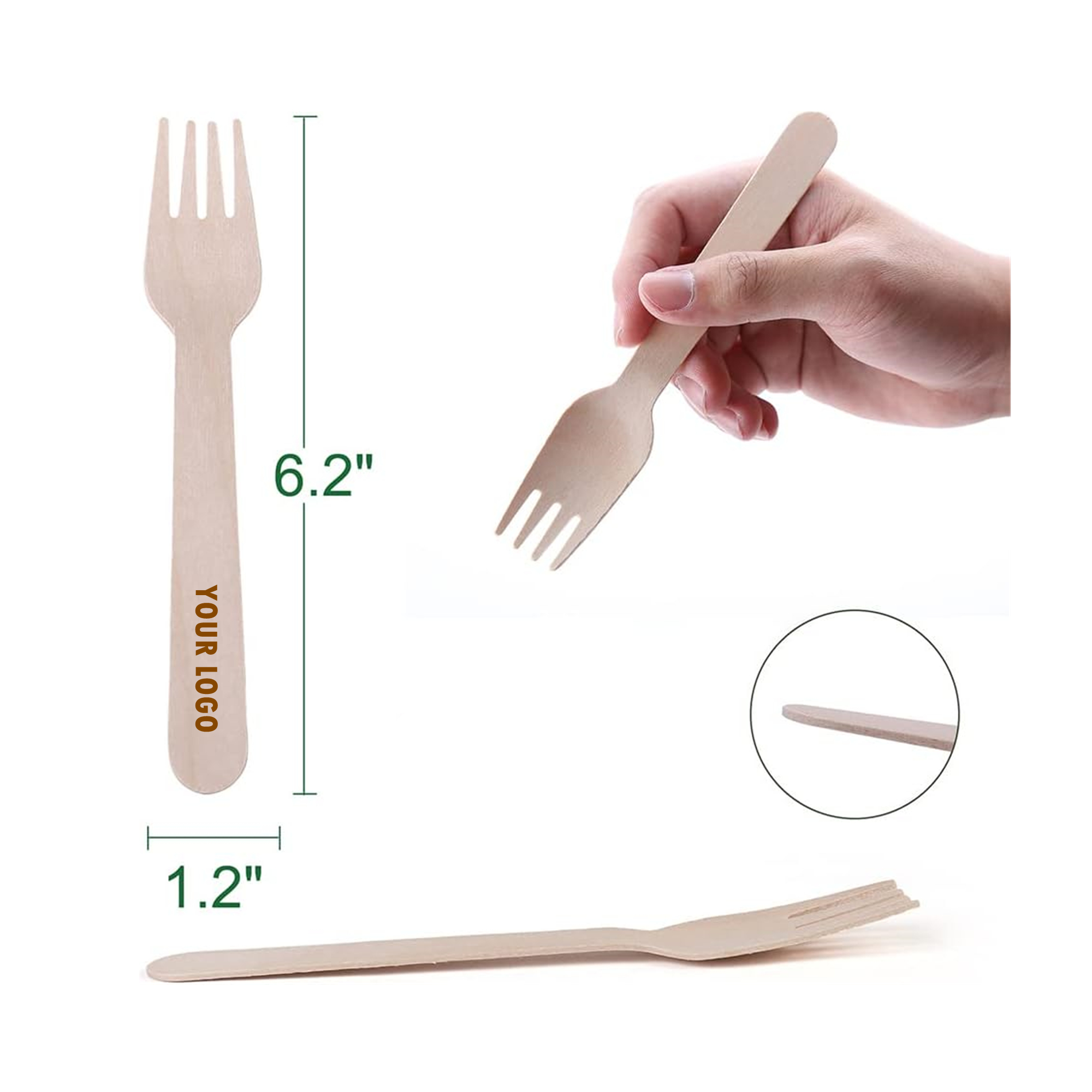 Disposable Wooden Forks -Pack Of 100 2