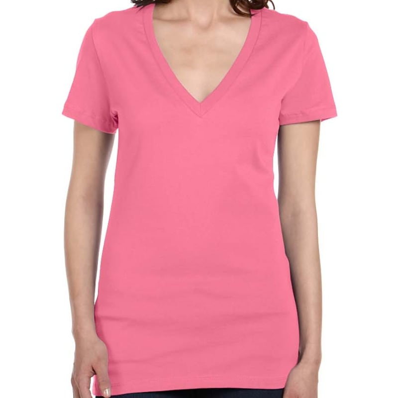 Bella Ladies Jersey Short-Sleeve Deep V-Neck T-Shirt 6