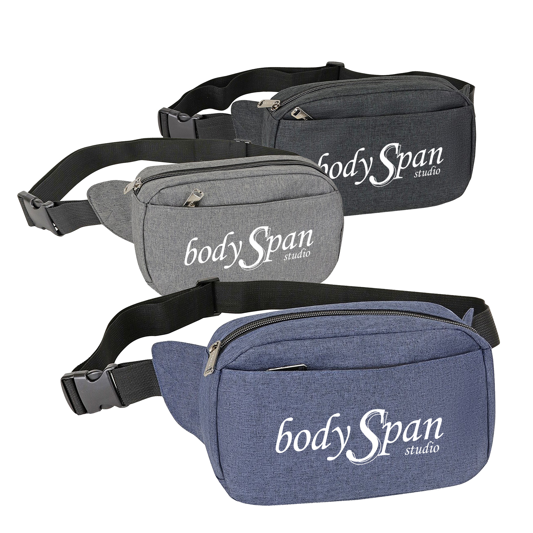 Heather Rounded 3 Pockets Fanny Pack 2