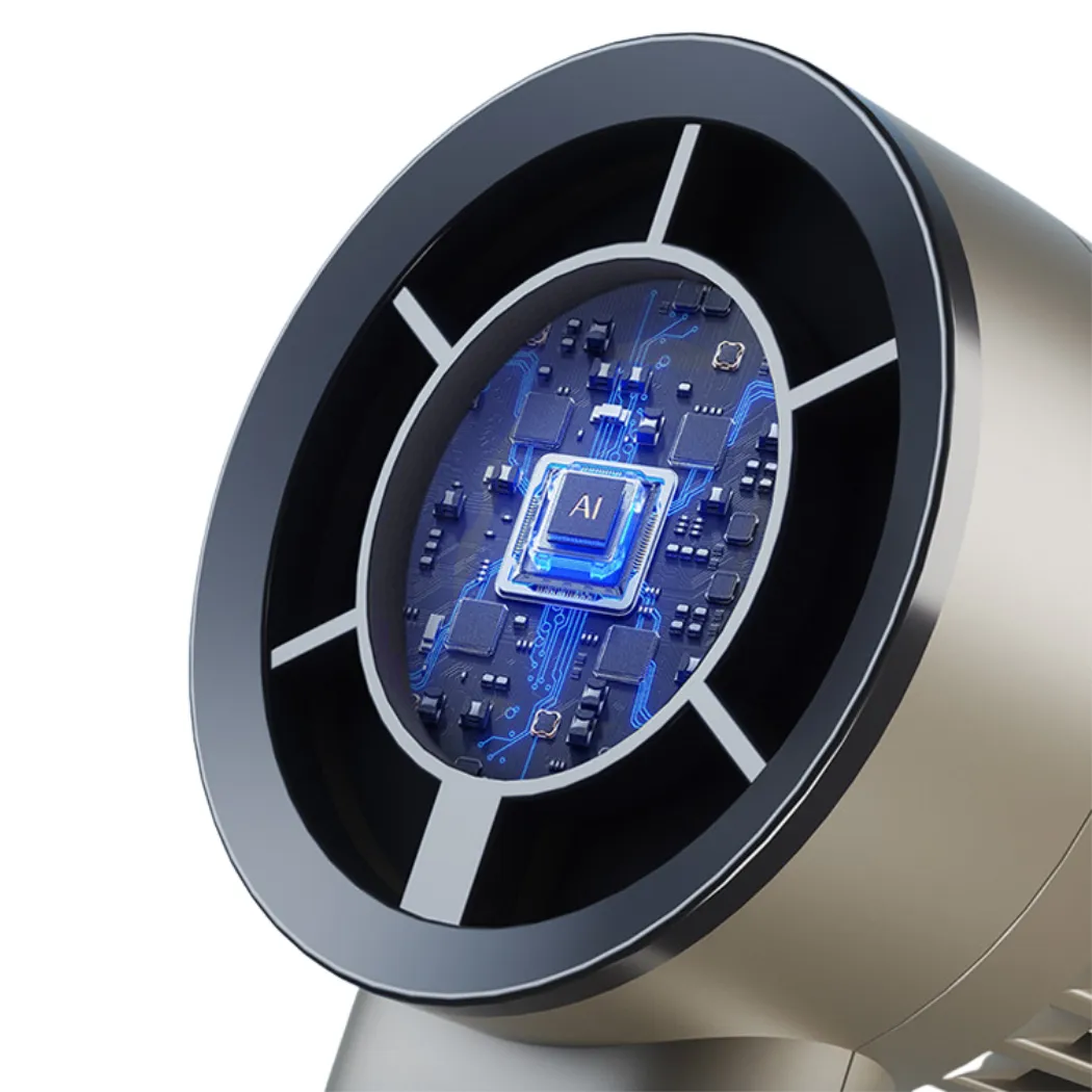 100-Speed Handheld Fan with Digital Display and Light 3