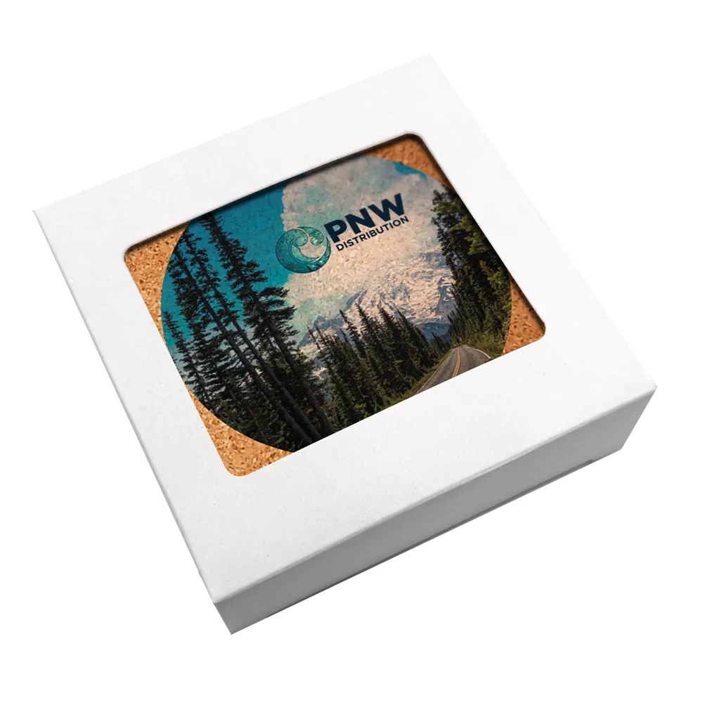 Cork Wood Coaster set of 2